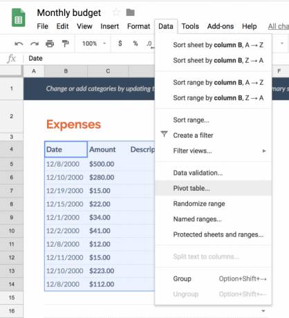 Comment créer des tableaux croisés dynamiques dans Google Sheets Tableau croisé dynamique 1 e1537728074653