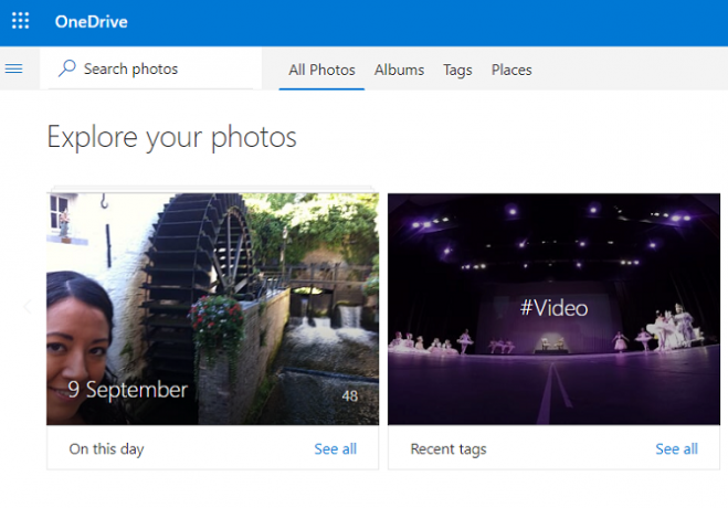 tags et albums onedrive