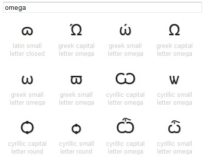 informations caractères unicode