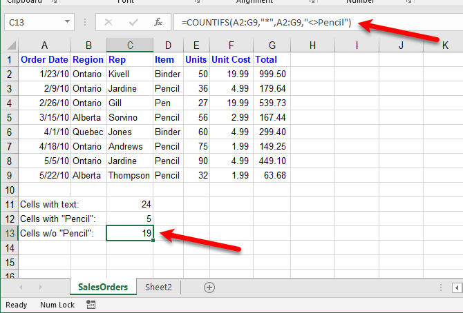 excel text functions - Compter les cellules avec du texte sauf pour du texte spécifique