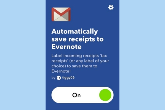 ifttt gmail enregistrer les reçus pour evernote