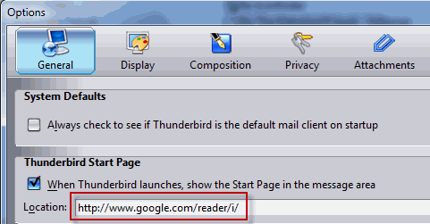 Synchronisez vos contacts, calendrier et RSS Google dans Thunderbird thunderbirdoptions