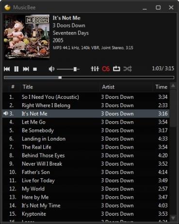 MusicBee: votre gestionnaire de musique tout-en-un puissant mais simple [Windows] MusicBee Compact Player View