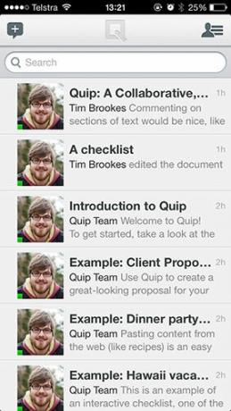 Quip: Un traitement de texte collaboratif, Mobile-First pour iOS et les threads Web iphone