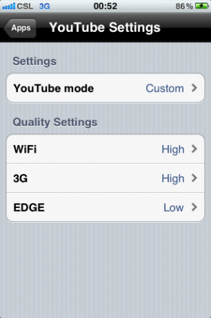 3G Unrestrictor 5 vous permet de prendre le contrôle des données de votre iPhone [Cydia, iOS] Paramètres yt de l'interface 3GU