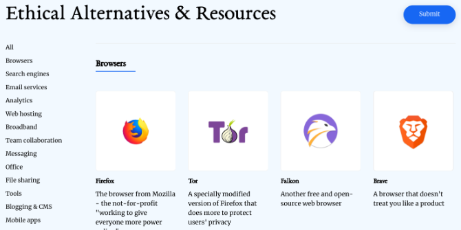 Ethical.net répertorie les alternatives éthiques aux produits, marques et services technologiques
