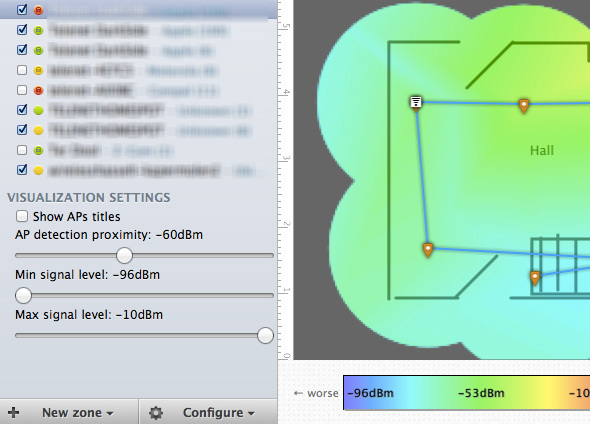 cartographier la puissance du signal sans fil