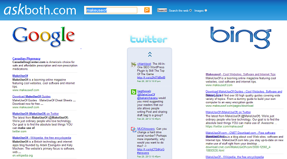 rechercher à la fois bing et google