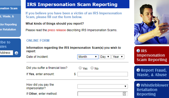 irs arnaque rapport