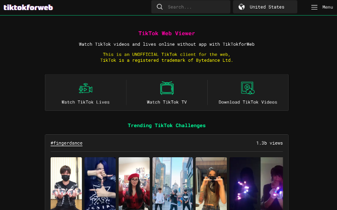 TikTok for Web est le seul client Web non officiel à parcourir TikTok sur les ordinateurs