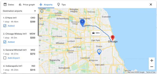 Vols Google Aéroports à proximité