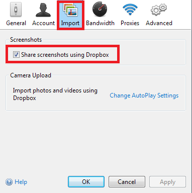 Comment enregistrer des captures d'écran directement sur Dropbox partager des captures d'écran dropbox