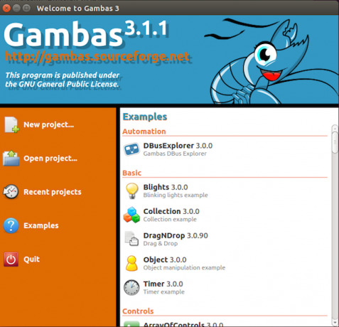 Projets GAMBAS