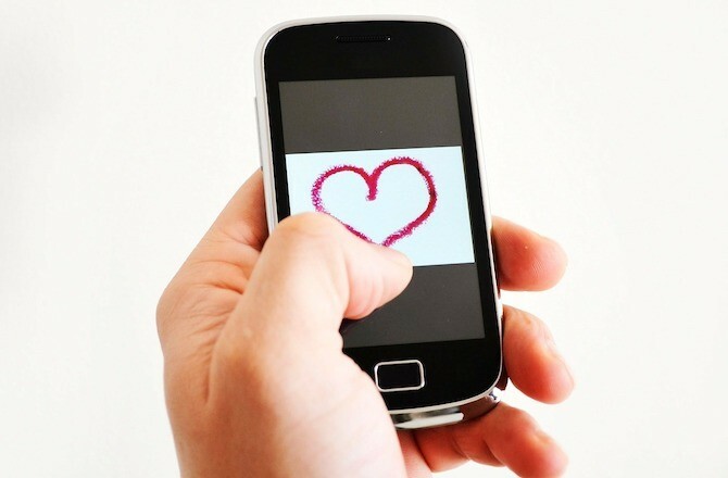 Coeur préféré sur téléphone mobile