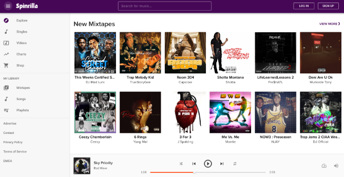 Spinrilla est un service de streaming musical gratuit pour les mixtapes hip-hop