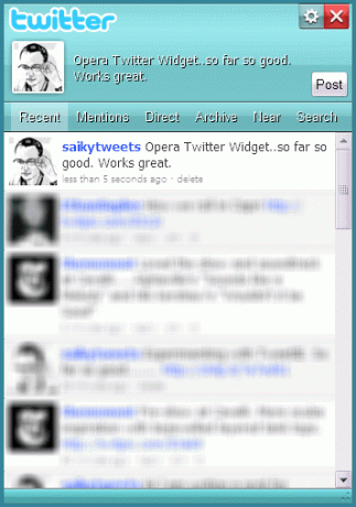 twitter addon widget opéra