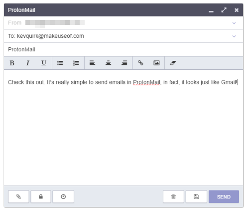 ProtonMail Envoyer un e-mail Voir