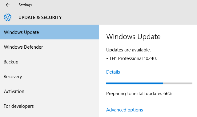 Windows 10 Installation de la build 10240