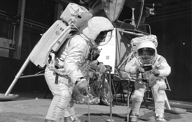 Équipage d'Apollo 11 pendant l'exercice d'entraînement