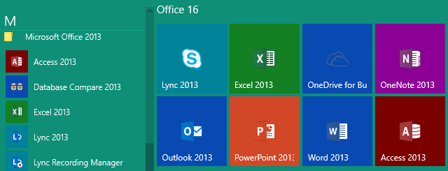 Office 16 avec suffixe 2013