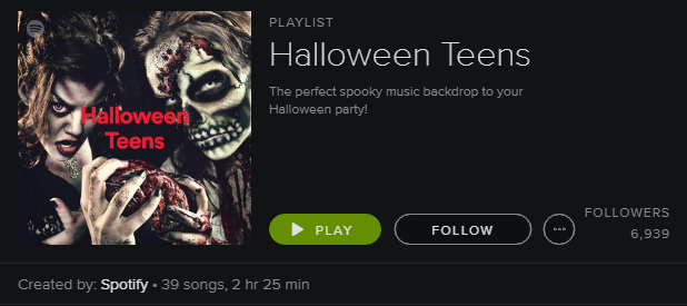 Playlist Spotify - Halloween Teens