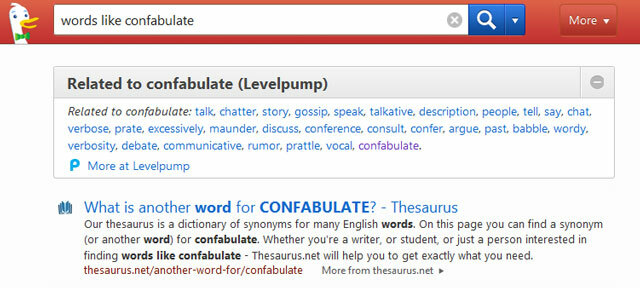 DuckDuckGo Trouver des mots similaires