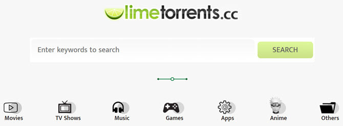 page de recherche limetorrents