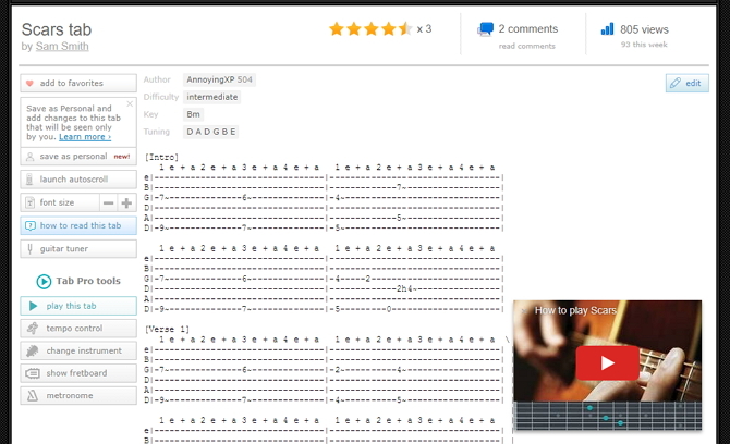 sites meilleurs tablatures de guitare et basse gratuites