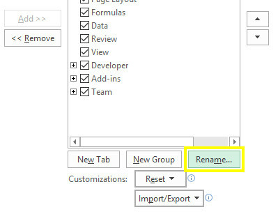 Excel renommer la macro