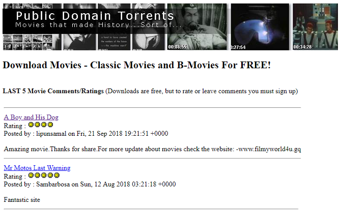 Meilleurs sites du domaine public pour les films - Torrents du domaine public