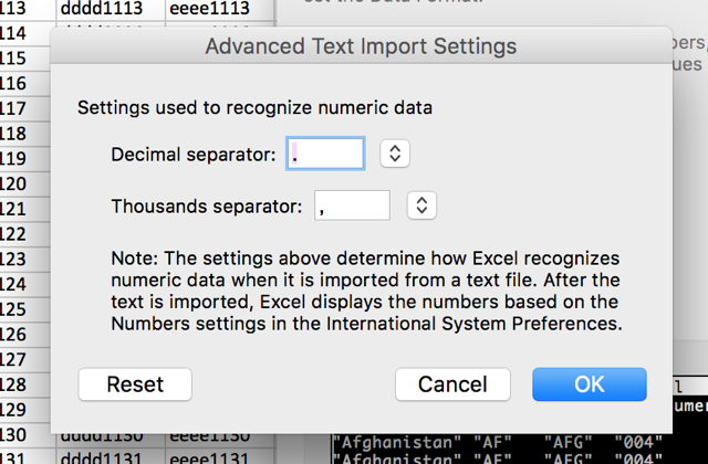 avancé-texte-import-excel