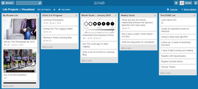 Trello - Visualiser les objectifs