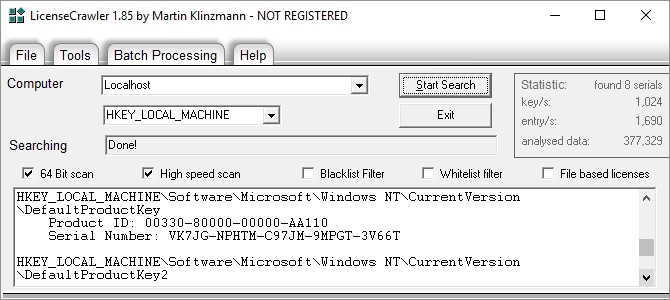 3 façons de récupérer des numéros de série dans Windows LicenseCrawler 670x300
