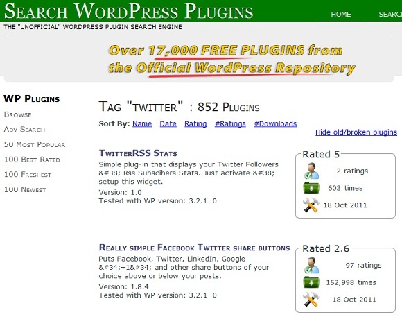 trouver des plugins wordpress