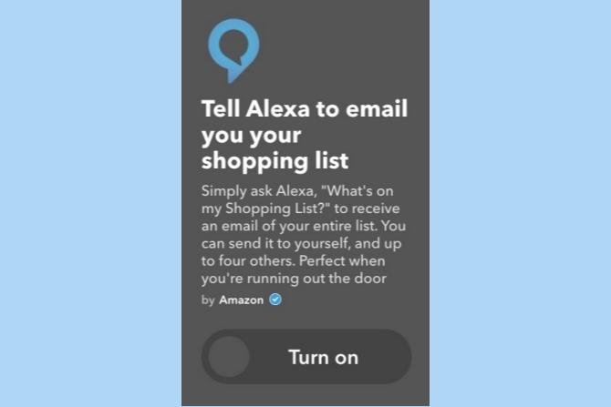 liste d'achats ifttt gmail alexa