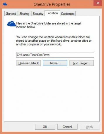 Déplacer l'emplacement OneDrive