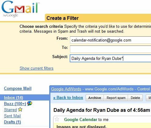 Libérez votre temps avec Google Calendar, le blog et les mises à jour de statut gmailfilter5