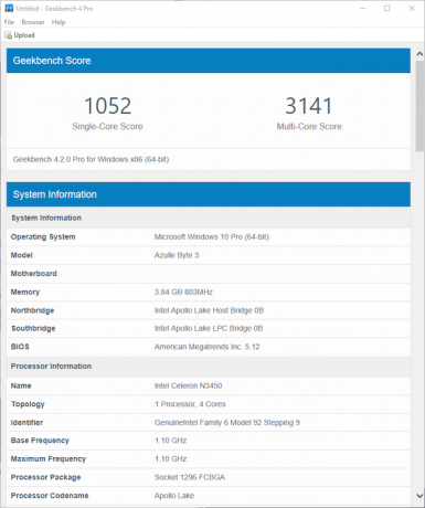 Azulle Byte 3 Review: Ce minuscule PC sans ventilateur fait tout octet 3 geekbench cpu