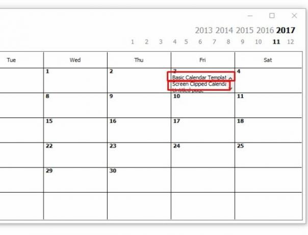 créer un modèle de calendrier onenote