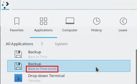 optimiser le backintime de sauvegarde en tant que root