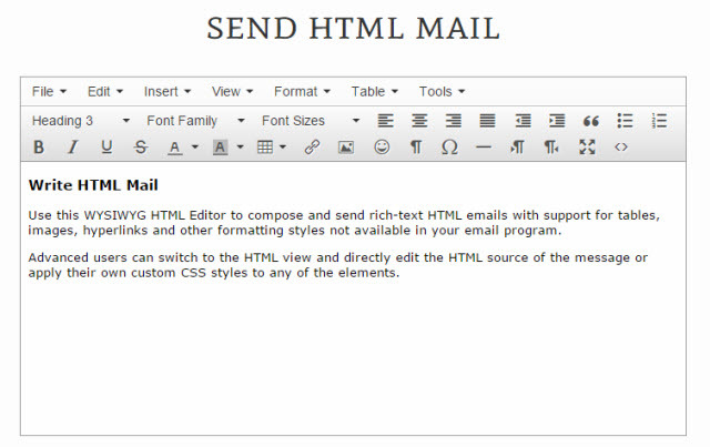 Envoyer des e-mails HTML