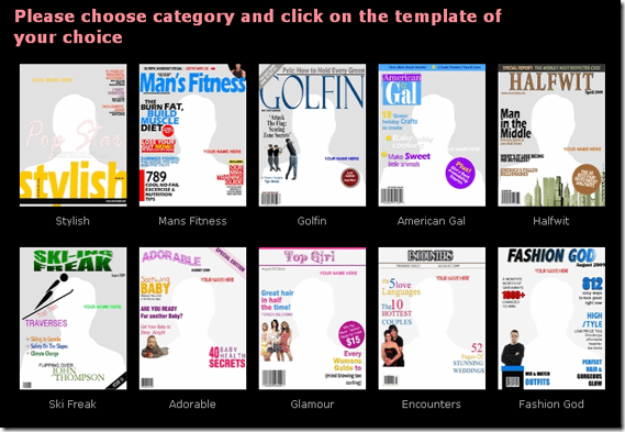 couvertures de magazines personnalisées gratuites