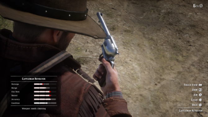 Red Dead Redemption 2 pistolets propres