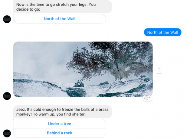 facebook messenger bot game of thrones survival