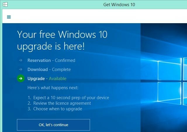 Prêt pour la mise à niveau vers Windows 10