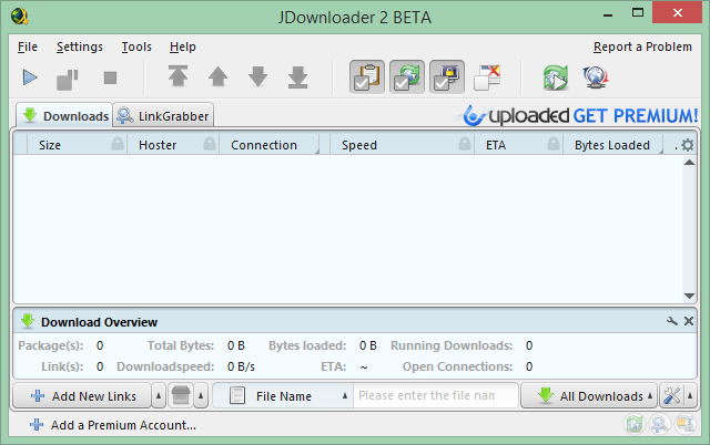 Il s'agit d'une capture d'écran de l'interface JDownloader. JDownloader permet de meilleurs téléchargements.