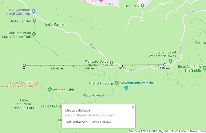 google maps distance entre deux points