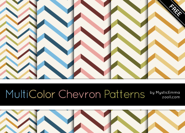 Exemple de motifs de chevrons multicolores