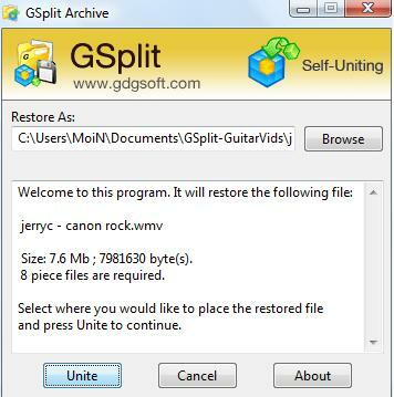gsplit -split grands fichiers en plus petits