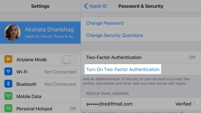 Apple-ID-Authentification à deux facteurs-iOS